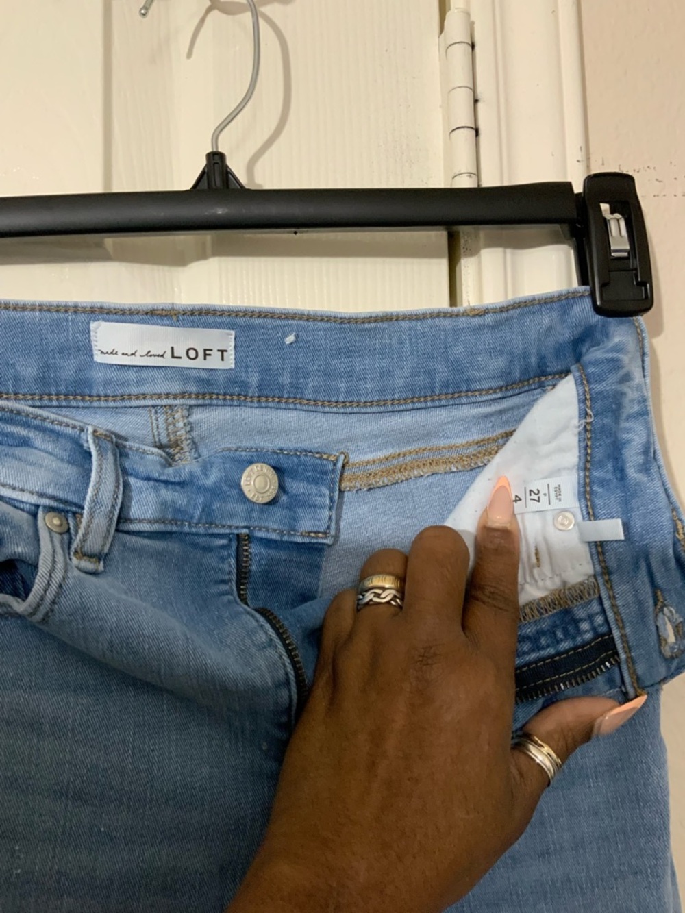 LOFT Light Blue Flare Jeans - Picture 4 of 5